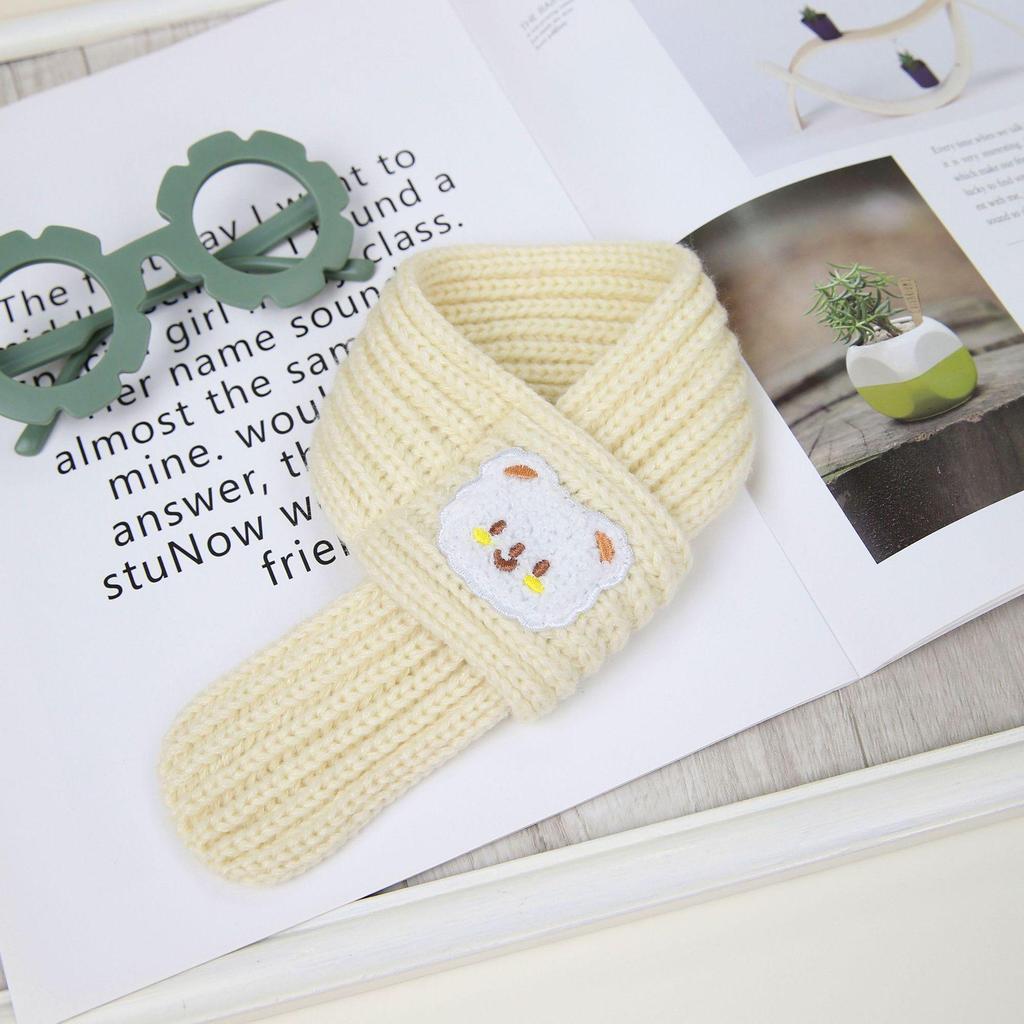 Festive Red Woolen Scarf for Pets: Celebrate Spring Festival with Joyful Puppy and Cat Neck Warmer