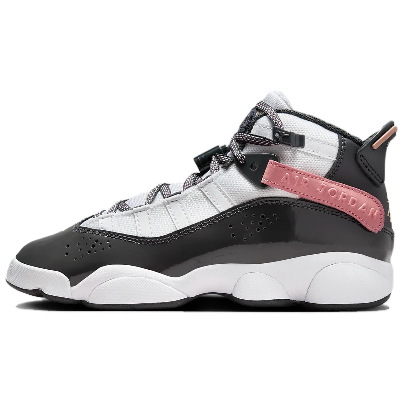 

Кроссовки Air Jordan 6 Rings GS Белые Красные Звездная пыль Детские Кроссовки Паро-зеленый Антрацитовый DV3178-101 36