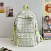 MDNG Plaid Student Backpack - Large Capacity Travel Bag