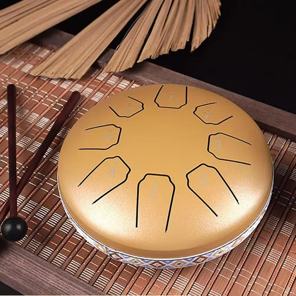 6 Inch 8 Note Drum Musical Percussion Instruments Portable Meditation Sound Therapy Accessories Lotus Drums
