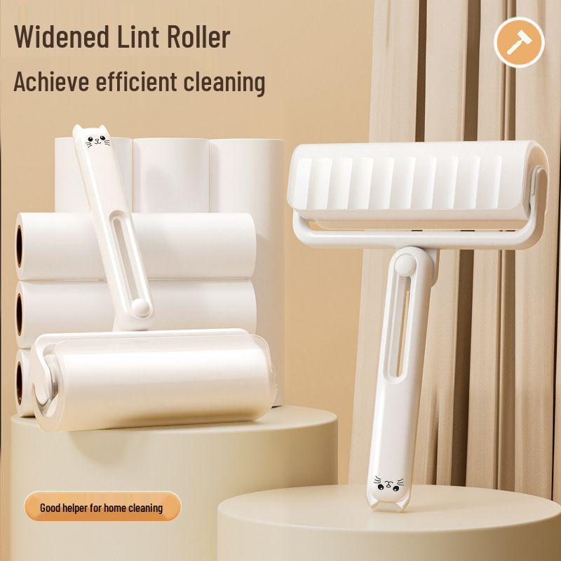 Reusable Foldable Lint Roller with Sticky Replacement Paper for Cleaning Clothes, Bed, and Hair