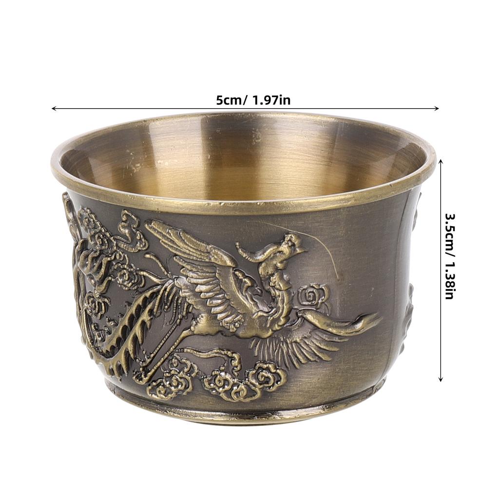 Chinese Traditional Mugs Bronze Water Cups Wine Mugs Retro Style Mug Drinking Tea Cups Engraving Chinese Tea Cup Teaware
