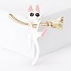 Emaille Tropf Besen Katze Brosche Mode Tier Pin Damen Kleidung Corsage Schmuck Geschenk