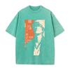 Ichigo Kurosaki BLEACH Anime Outfit Unisex Locker geschnitten Kurzarm Gewaschenes Vintage Baumwoll-T-Shirt