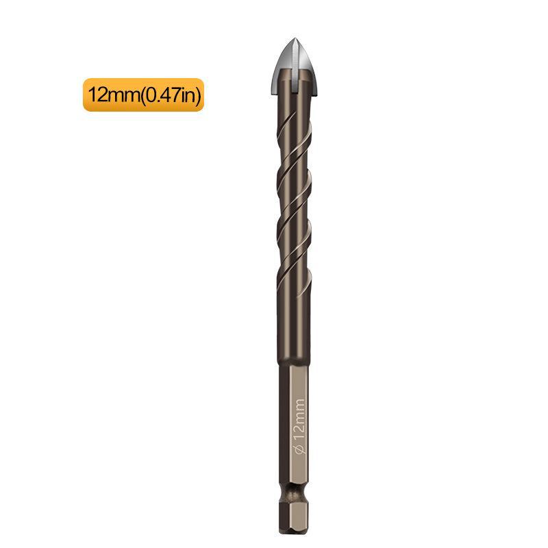 Hex Shank Spiral Groove Cross Alloy Drill Bit for Ceramic, Glass, Tile & Vitrified Tile.