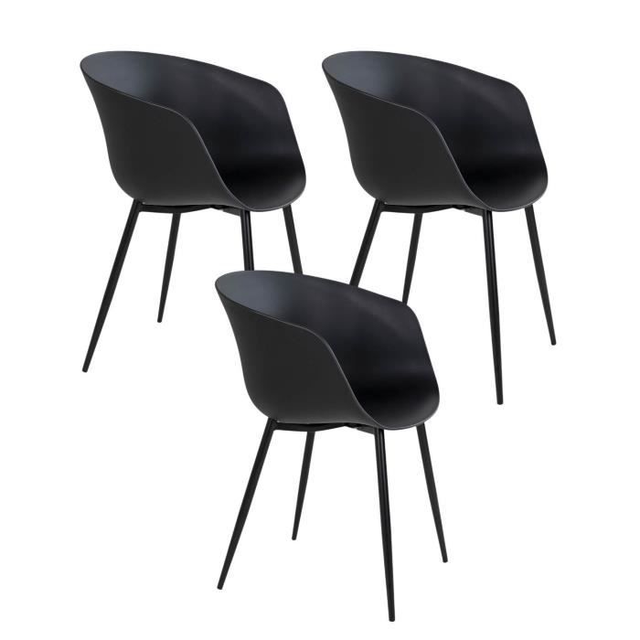 Fauteuil de jardin noir - RODA - 79x54,5x53 cm - Acier et polypropylène