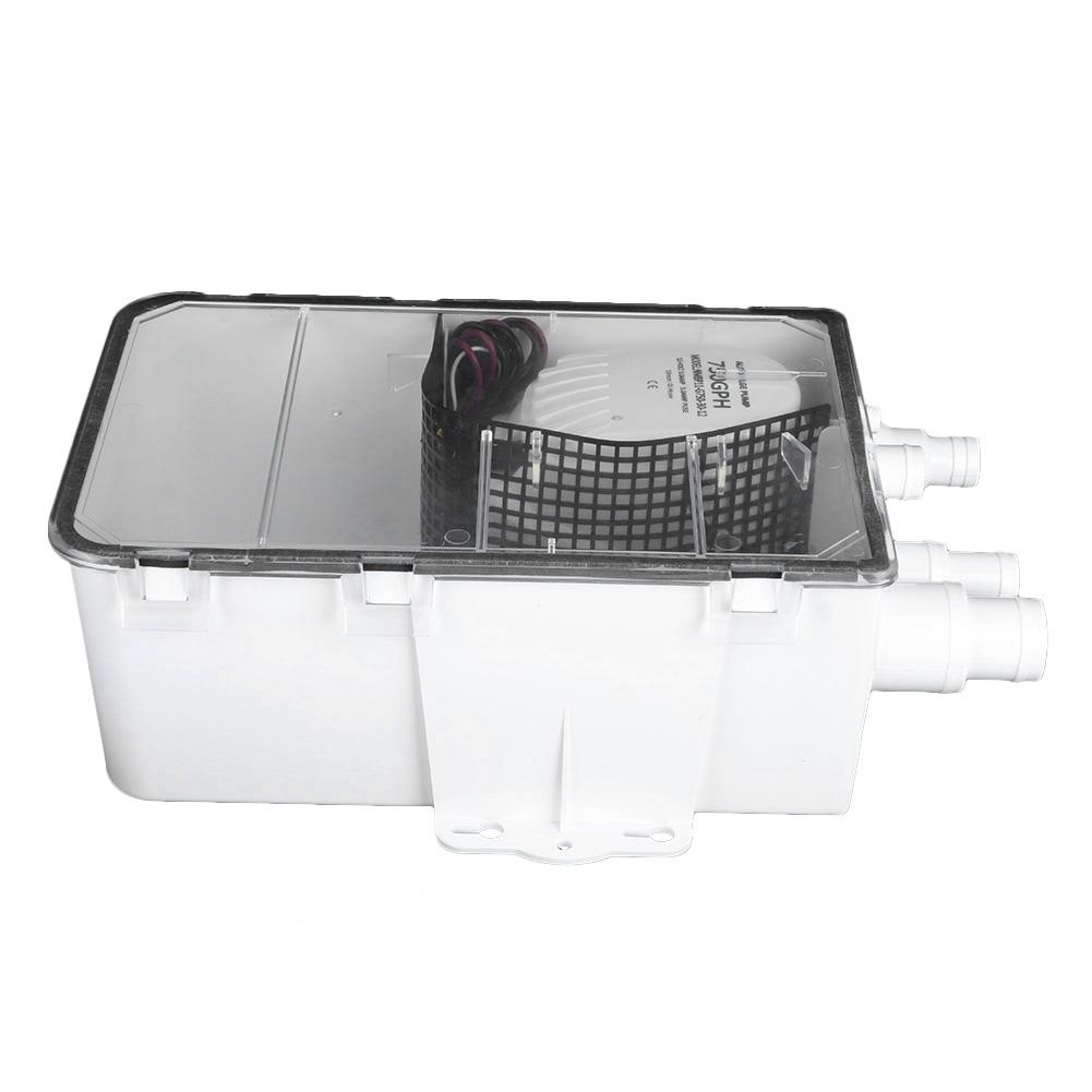 750GPH Shower Sump Shower Sump Pump System Boat RV Bilge 12V 750GPH Marine Multi Port Drain Box Shower Sump Marine Shower Pump