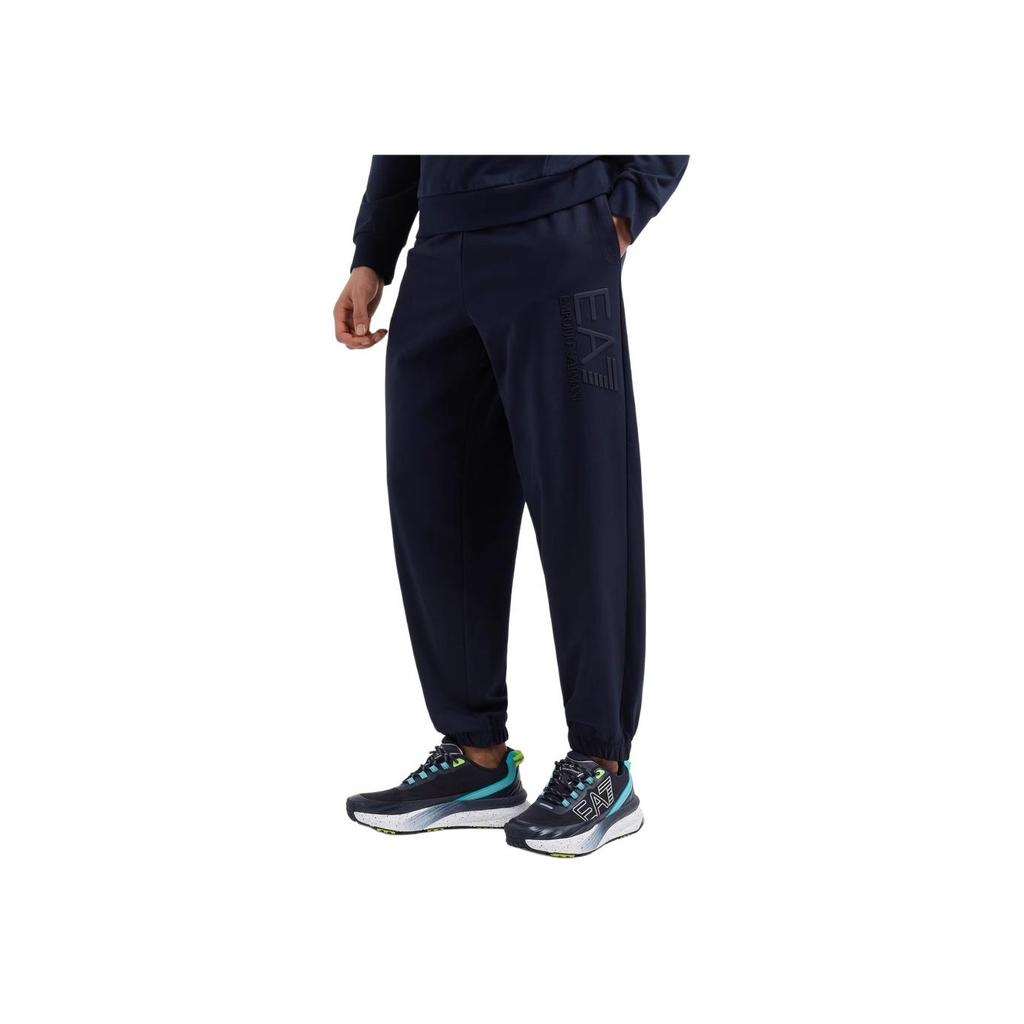 Emporio Armani EA7 SS25 Solid Color Logo Letter Elastic Waist Tapered Jogger Pants Men Bottoms Navy-Blue 7M000233-AF13512-UB1002