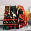 1Pc African Woman Print Flannel Blanket, High Quality Comfortable for All Seasons, Home Decor, Warmth and Comfort, Perfect for Christmas Gifts