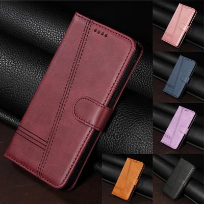 Capa de couro com flip de linhas em relevo para OPPO Reno 12 Pro Reno12 5G 11 F Reno8 T Reno 11 10 Pro 8Lite 8T 5G 7Z 6Z Carteira Slot para cartão Capa para telefone