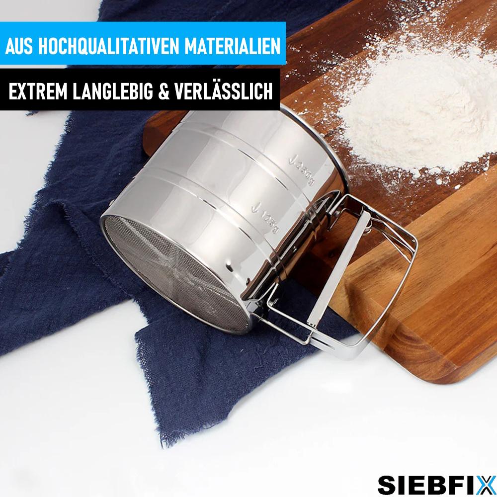 Tamis à farine SIEBFIX en acier inoxydable, tamis à une main, tamis de cuisine, tamis à sucre en poudre