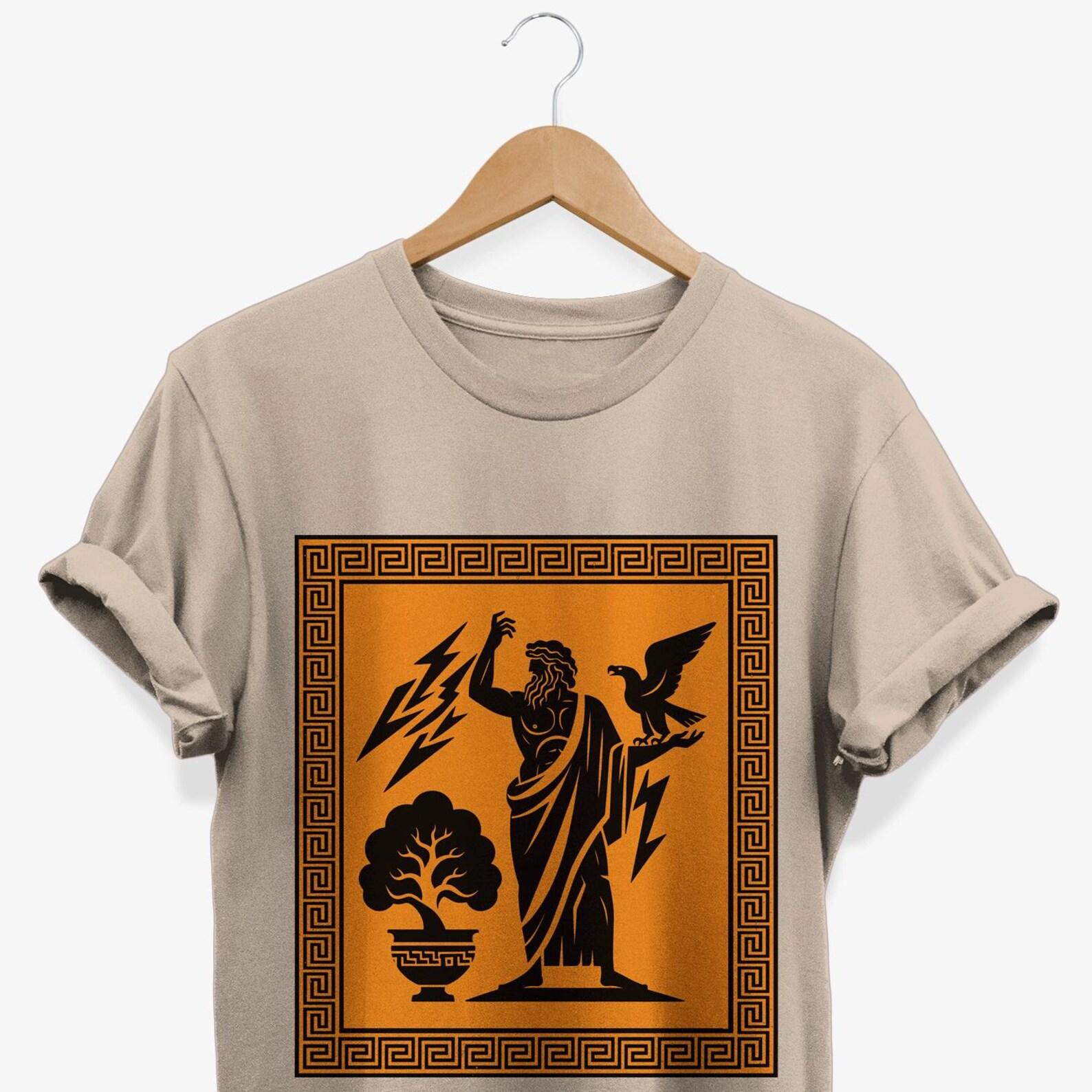 Zeus God Greek Mythology T-Shirt, Olympus God Gift, Ancient Greece Graphic Tee 2XL