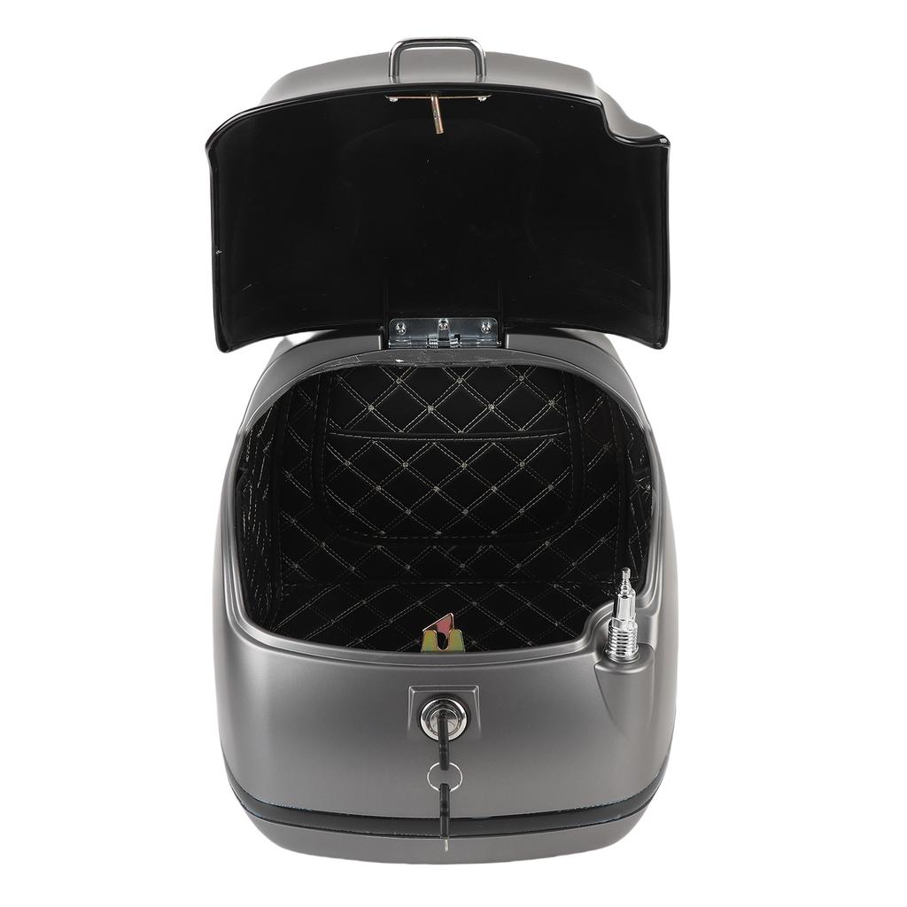 38L Motorcycle Top Box Waterproofing Universal Fit with Key Lock Base Plate Motorcycle Luggage Trunk Tail Storage
