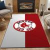 Boston Red Sox Logo Red and White Rug Patterned Carpet, Non Slip Mat Suitable for Living Room and Bedroom Sofas
