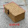 Woven Storage Basket With Lid Rattan Sundries Storage Box Wicker Basket Handmade Sorting Boxes Seagrass Jewelry Organizer