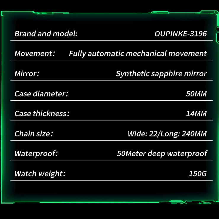 OUPINKE Nou ceas pentru bărbați pentru afaceri și agrement