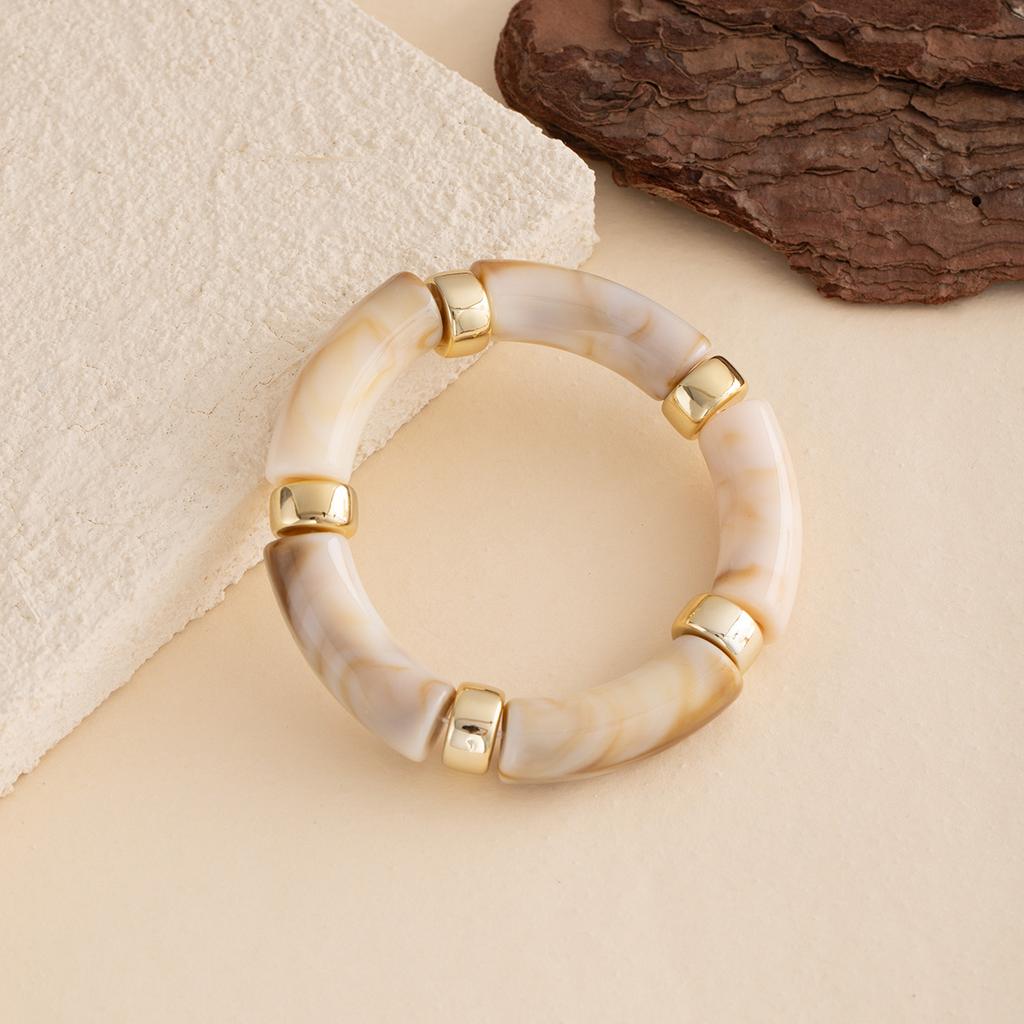 Fashion Personalized Acrylic Elbow Bracelet Light Luxury Elastic Vintage Bracelet High-End Maillard Jewelry