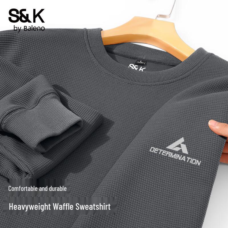 Baleno Men's S&K Waffle Knit Crew Neck Sweatshirt