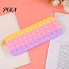 Relief Pencil Case Pop Case, Large Capacity Silicone Storage Bag, with Durable Pouch Bubble Toy Decompression Stationery for Kids School Office