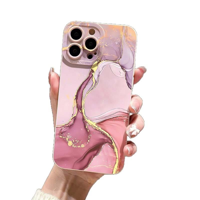 Graded marble pattern suitable for the 16 Pro high-end phone case, 17 light luxury INS style, iPhone 11, Apple 14, and soft 15