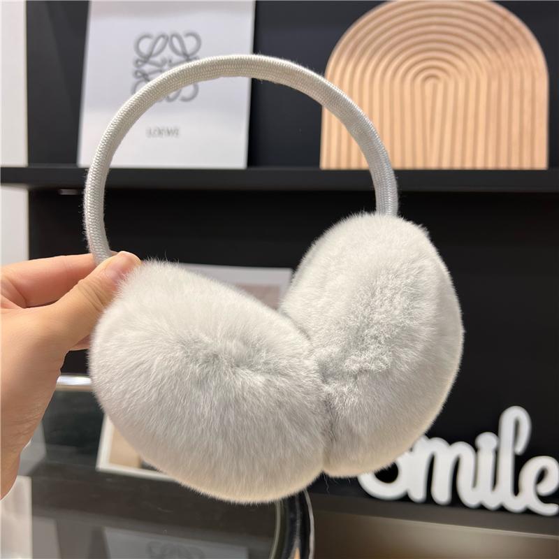 

Новое поступление, унисекс, женские зимние теплые наушники из меха кролика Рекс, для девочек, ушные вкладыши, двухсторонние