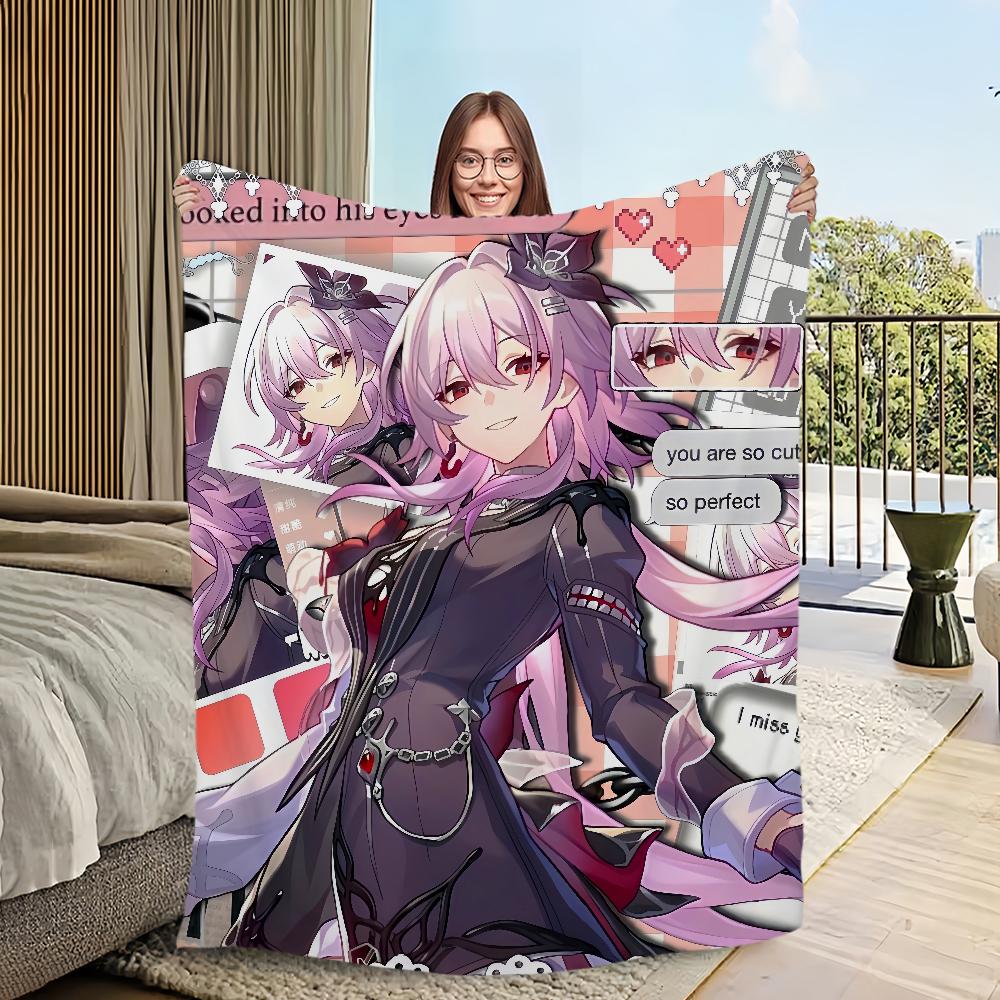 Game Honkai Star Rail New Evernight Blanket Flannel Warm Soft Plush Blanket for Sofa Living Room Office Bedroom Travel Gift
