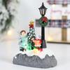 LED Resin Statue Christmas Tree Decoration Micro Landscape Resin Statue Decoration Santa Claus Pine Needle Snow Holiday Gift