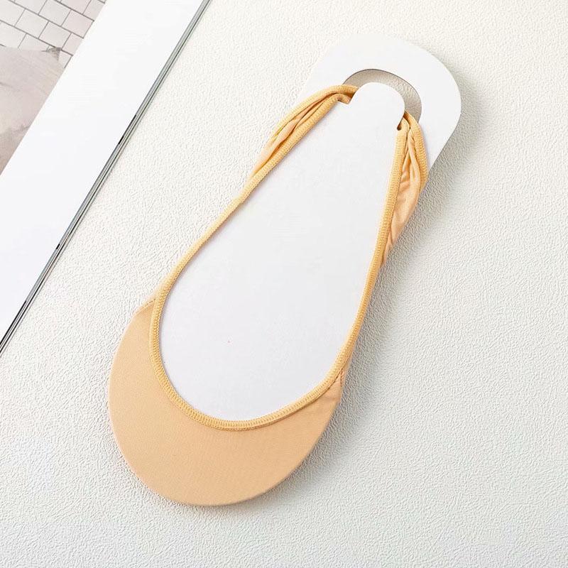 

1 пара ультратонких невидимых нескользящих шелковых носков с коротким носком для обуви на высоком каблуке, тонкие шелковые носки с подвязками на половину ладони, тапочки EU 35-41