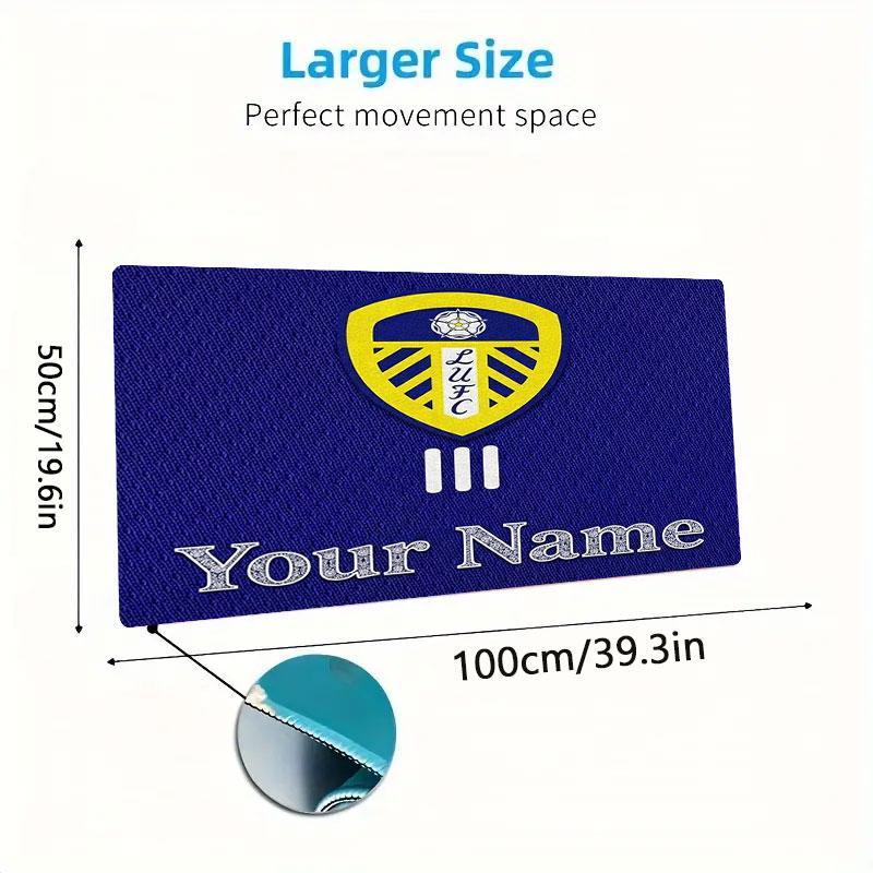 Leeds United Benutzerdefinierter Name Große Größe Mauspads Große Gaming-Tischunterlage Rutschfest für Laptop Tablet Großes Mauspads XXL Matte Mini-PC-Spielmatte Mit Verriegeltem Rand