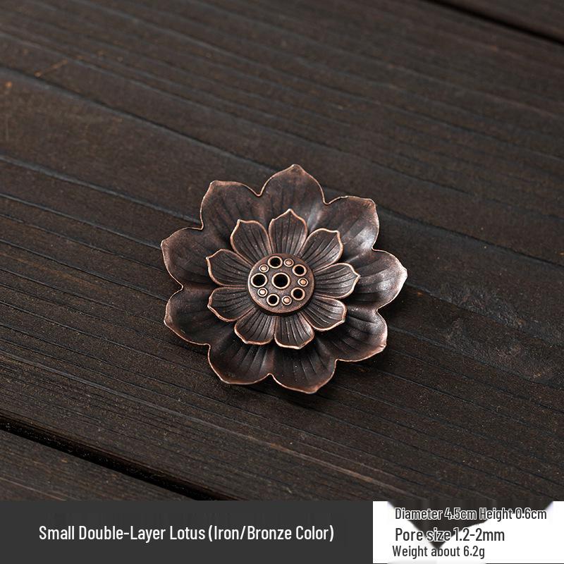 Copper Gourd Multi-functional Incense Holder and Burner with Lotus Design for Sticks and Coils.