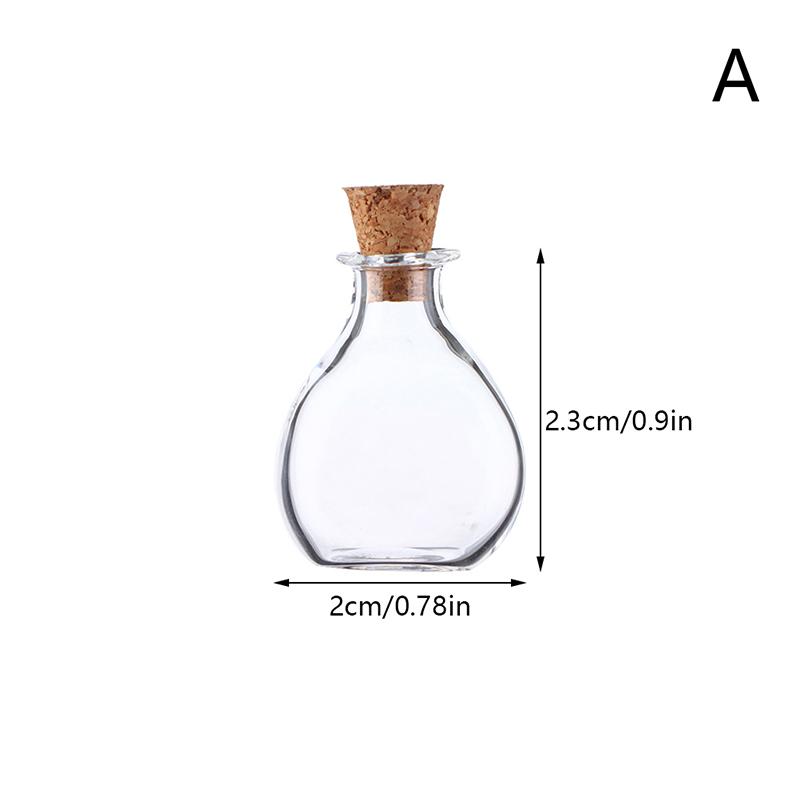 1:12 Dollhouse Mini Wish Bottle Glass Storage Bottle W/Cork Candy Jar Home Decor