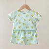 2Pcs/Set Baby Girls Strawberry Pajamas Set Summer Short Sleeve Thin Toddler Kids Sleepwear Infant Home Wear Clothes