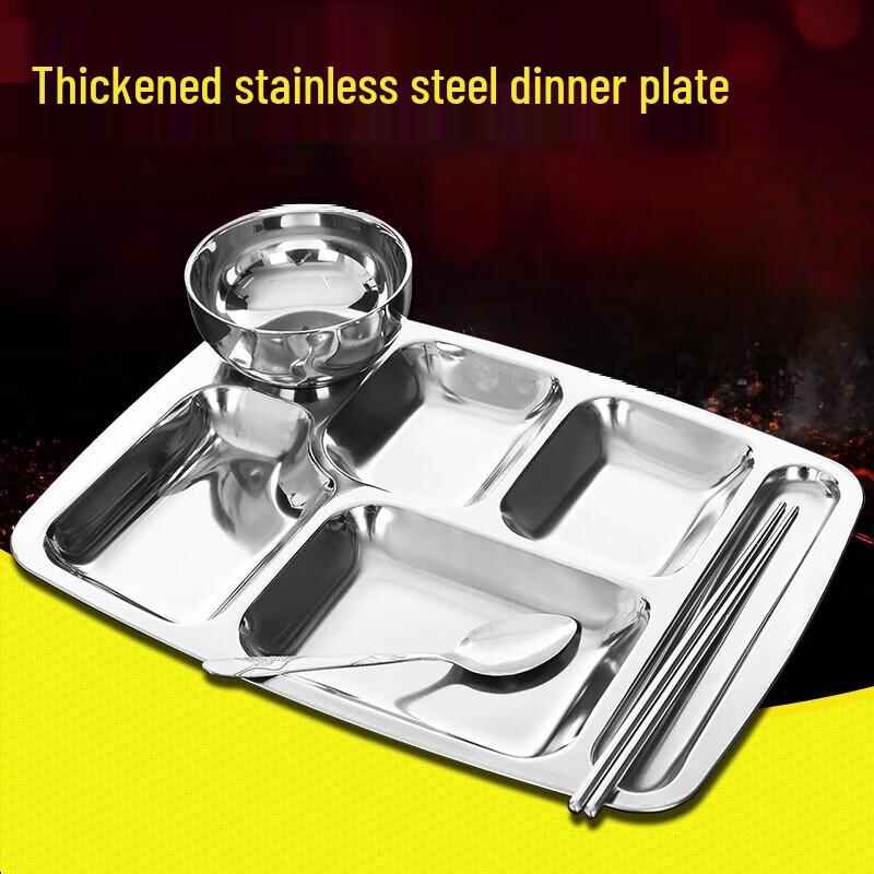Sweet Elegant Stainless Steel Divided Lunch Plate
