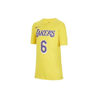 Nike Μπλουζάκι Συνεργασίας NBA Los Angeles Lakers Εκτύπωση Γράμματος Αριθμού Αθλητικό Κοντομάνικο Παιδικά Τοπ Κίτρινο-Κίτρινο DR0777-728