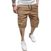 Men Multi Pocket Cotton Cargo Shorts Loose Fit Drawstring Waist Casual Outdoor Pants