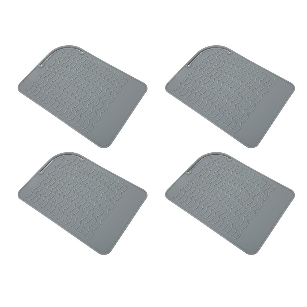 4Pcs Heat Resistant Straightener Pad Silicone Heat Resistant Mat Heat Mat for Curling Iron Straightener Flat Iron