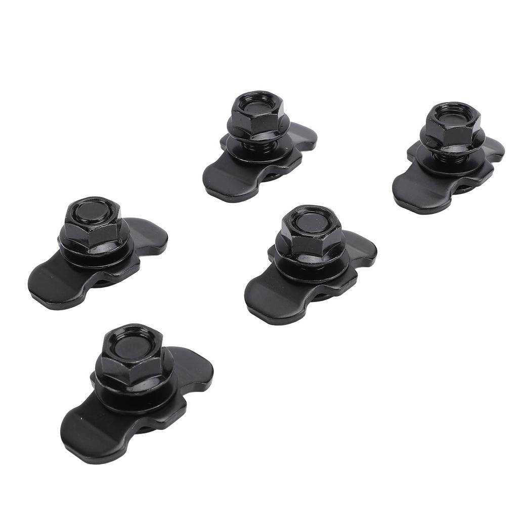 5pcs L Track Double Lug Threaded Stud Nut Fitting M10x20mm for Truck Bed Trailer Cargo Control Pickup RV ATV Black