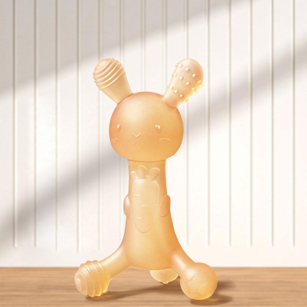 

Baby Silicone Teething Training Toothbrush Rabbit Molar Stick BPA Free Safe Toddle Chew Toys Soft Stretchable Teether Soothe Gums Newborn Necessities жёлтый