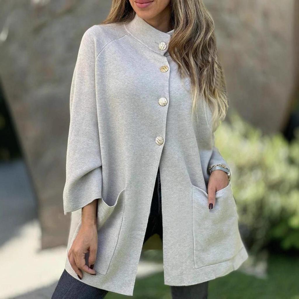 2025 European & American Autumn/Winter Women's Fashion Woolen Coat: Single-Breasted Casual Cardigan