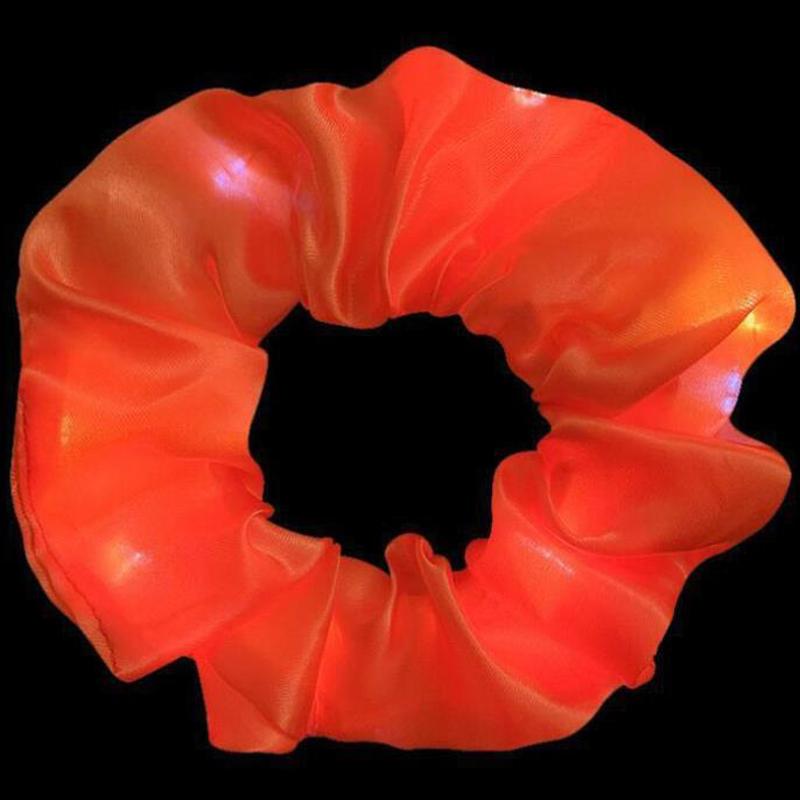Popular Flashing Light Up hair tie LED Luminous scrunchies Women girls glowing Scrunchy Hair Rope Halloween luminous hairband