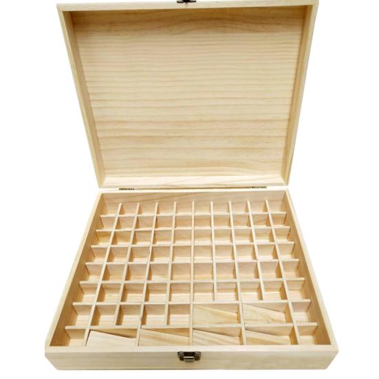 Wooden Essential Oil Box Container Organizer Solid Natural Wood Storage Case