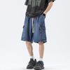 Men's Casual American-Style Denim Cargo Shorts - Summer Lightweight, Loose, Straight-Leg Design