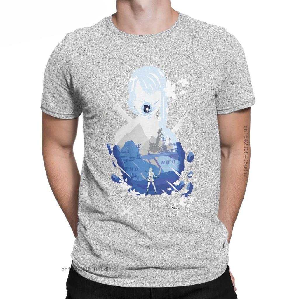 Kaine T-Shirt Men Nier Replicant Automata Game Funny Cotton Tees Vintage Oversized T Shirt Camisa Streetwear