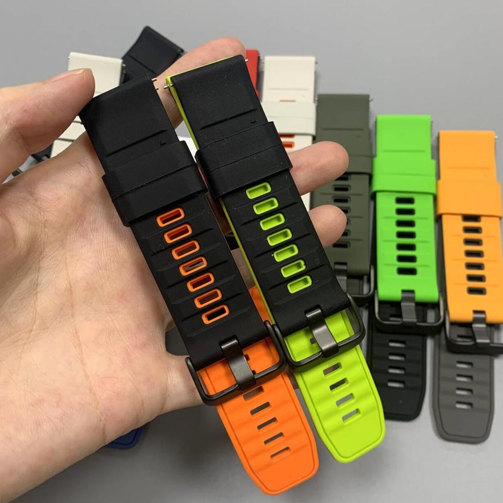 22mm Silicone Strap For Samsung Galaxy Watch 46mm/3 45mm/Gear S3 Classic Frontier Bracelet For HUAWEI WATCH GT6 Pro Sports Bands