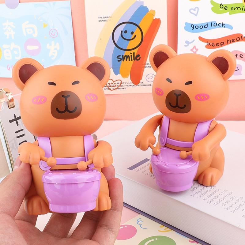 Capybara Drumming Clockwork Toy With Plastic Parts For Development Cognitive