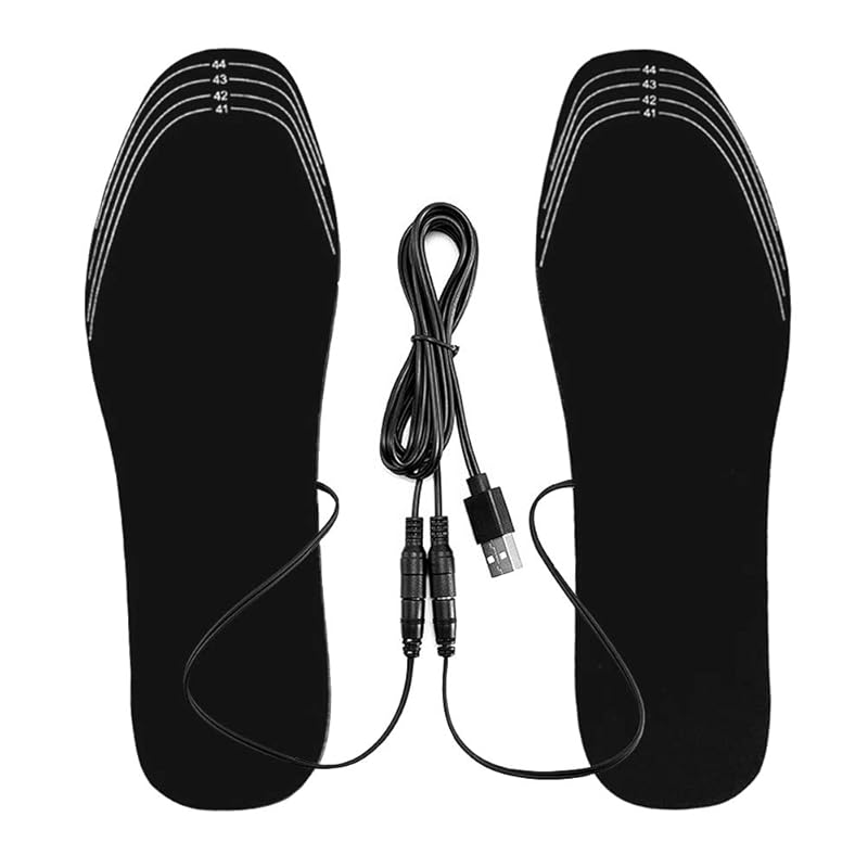YFFSFDC Электрические стельки с подогревом, USB-подогрев, Защита от холода, Грелки для ног, Зимняя электрическая одежда с подогревом, Стельки для обуви, Грелки для ног, Унисекс (L)