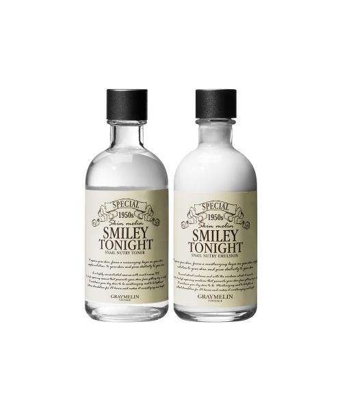 Graymelin [SET] Smiley Tonight Snail Texture Care 2-Piece Set (Toner 130ml + Emulsion 130ml) NONE