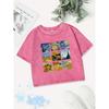 Sexy Cotton Crop Tops Women Van Gogh'S Starry Night Sunflowers Prints Washed T-Shirt Fit Tees Summer Clothes
