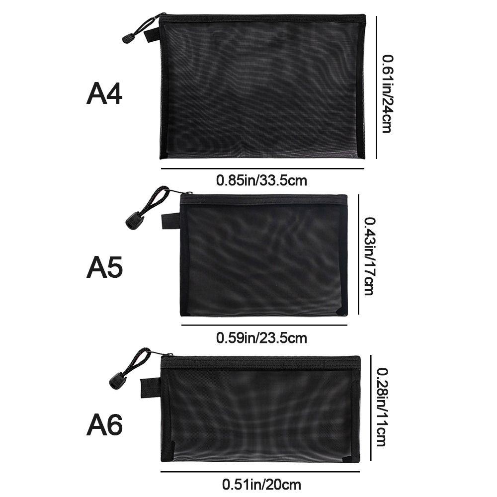 Transparent Mesh File Bag Nylon Pencil Case New Pen Bag  Office