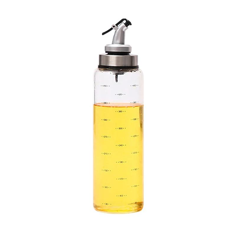 1PCS Oil Bottle High Borosilicate Glass Dispenser With Scale Quantitative Sauce Vinegar Cooking Kitchen Supplies